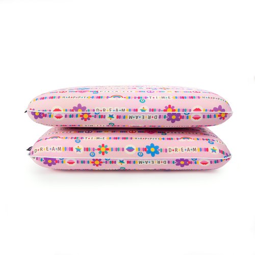 Imaginarium Cooling Memory Foam Fun Pillow with Cool-to-The-Touch Friendship Cover 2 Pack (Pink) Plus 2 Additional Pillow Covers