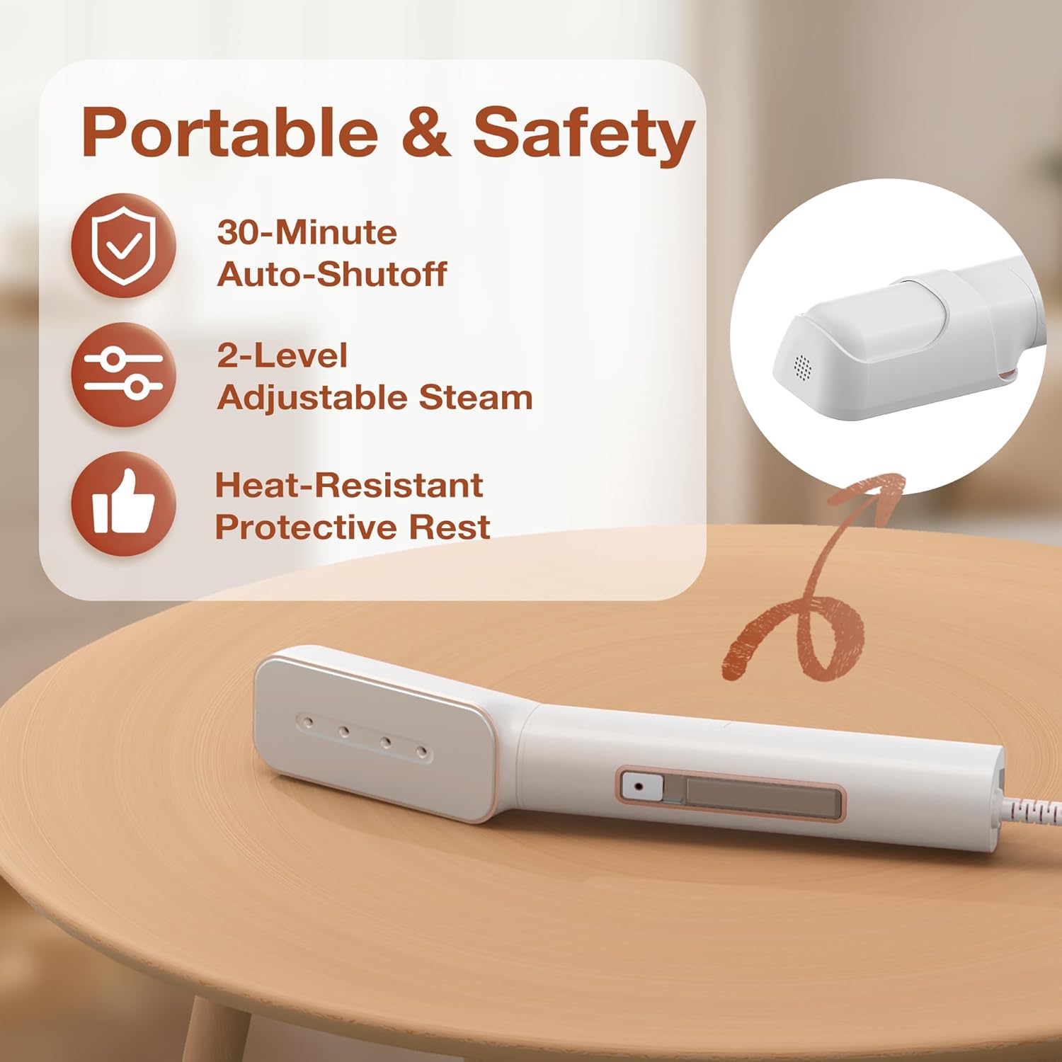 Newbealer Travel Iron - 2-in-1 Clothes Steamer & Dry Iron with Non-Stick Ceramic Soleplate | Gold, Global Voltage 100-240V