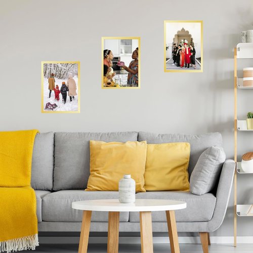 JCJMY 13x15 Gold Picture Frame - Wall Mounting Horizontally or Vertically | Shatter-Resistant Plexiglass
