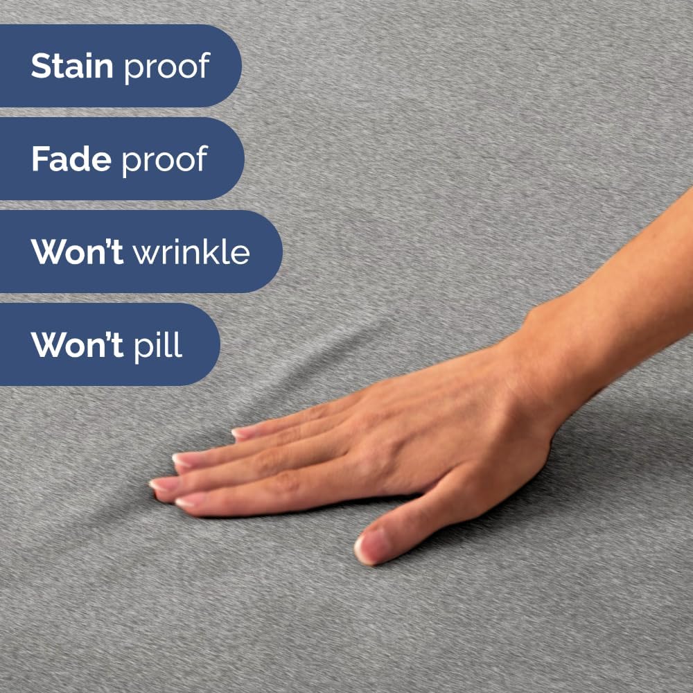 Skiennix Short Queen Size 4-Piece Sheet Set - Soft, Breathable Cooling Bed Sheets with Deep Pockets | Heathered Grey