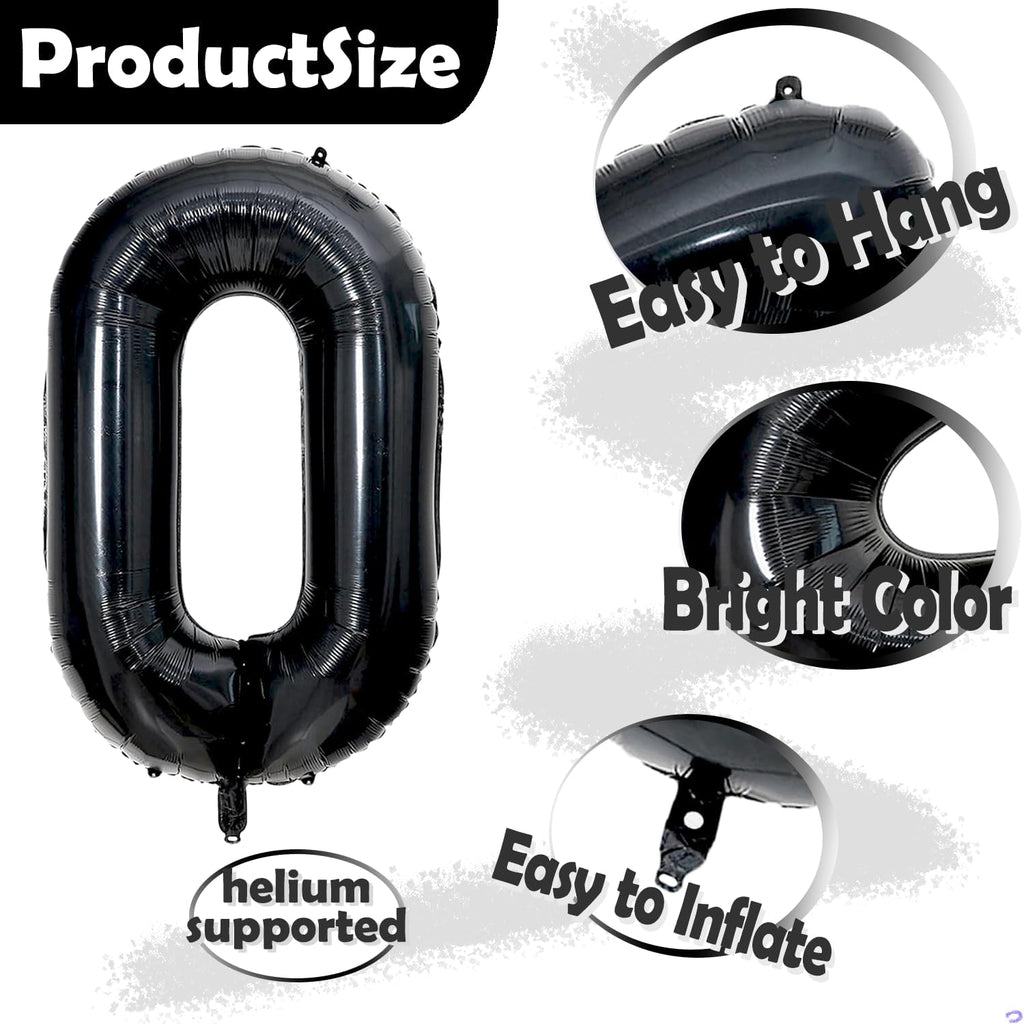 Skiennix 20th Birthday Foil Balloon - Large 40-Inch Black Number with Gold Crown | Perfect for Boys & Girls Celebrations