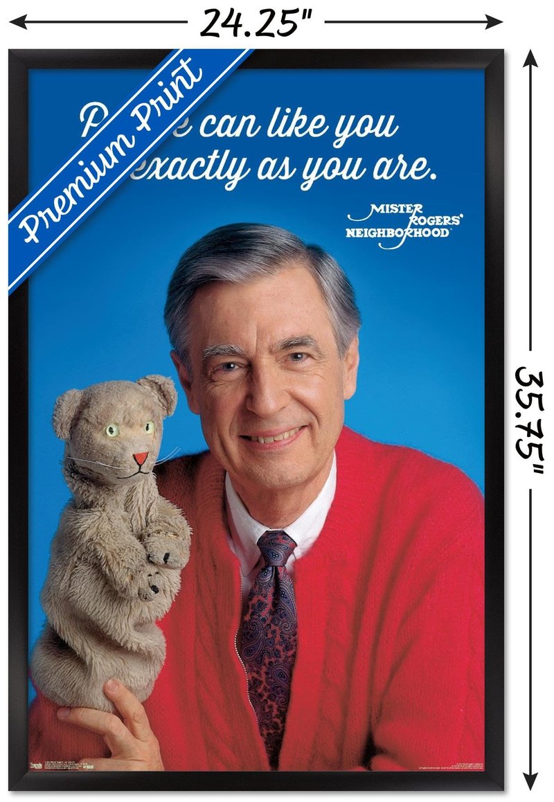 Trends International Mister Rogers - As You Are Wall Poster, 22.375" x 34", Black Framed Version