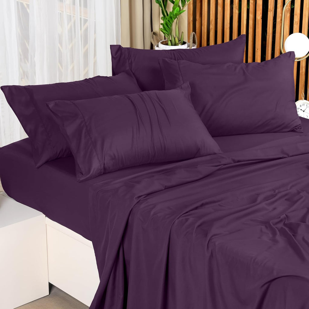 Utopia Bedding Full Sheet Set - Soft & Breathable 4-Piece Microfiber Bed Sheets for Full Size Bed | Dark Purple