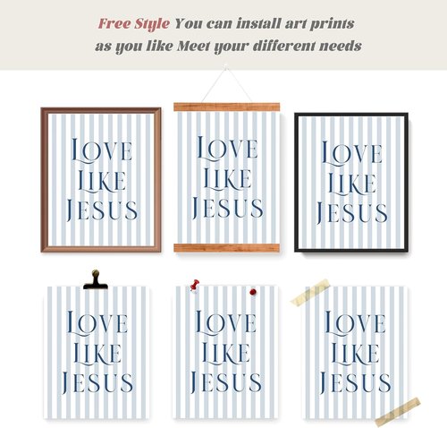 LARTSFRO Coquette Wall Art - Navy Blue Bow Decor with Inspirational Bible Verses | Set of 4 Unframed 10x8 Inch Pictures for Teen Girls' Rooms