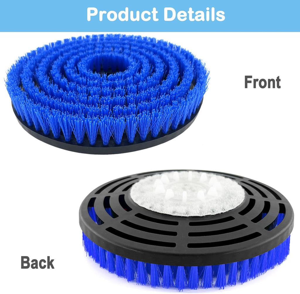 Shark S8201 Replacement Steam Mop Brush Heads - 2 Pack, Upgraded Washable Scrubbing Brushes, Blue