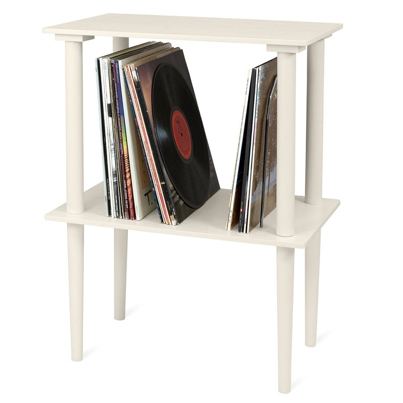 Victrola Wooden Record Stand – Companion Piece for Victrola Music Centre, Holds Over 50 Vinyl Records, Elegant Real Wood Construction, No-Tool Assembly (White)