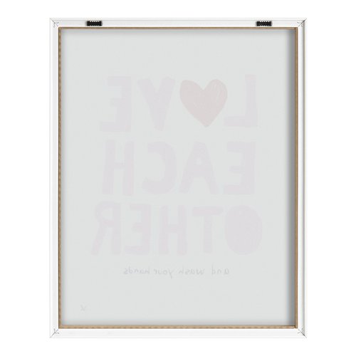 Kate and Laurel Blake Love Each Other and Wash your Hands Framed Printed Glass Wall Art by Kelly Knaga, 16x20 Natural, Decorative Inspirational Art for Wall