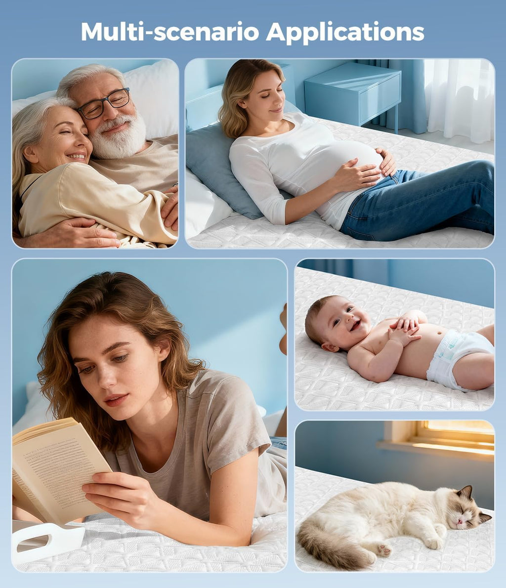 Skiennix Waterproof Mattress Protector - Soft Breathable Queen Size Pad | Noiseless Cooling Cover, Machine Washable