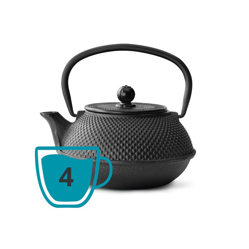 bredemeijer Jang Teapot, 0.8-Liter, Black Cast Iron