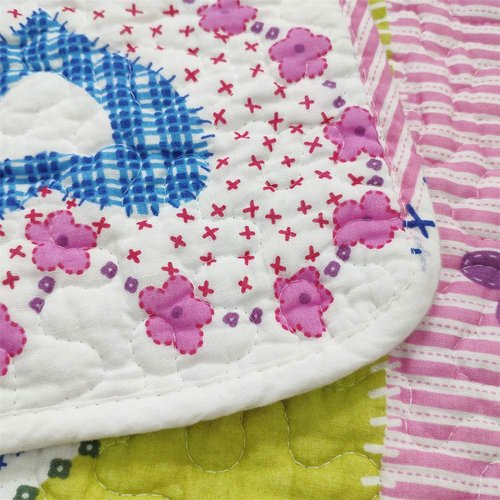 ABREEZE Cotton Quilt Butterfly and Heart Bedspread Toddlers and Baby Quilt Nursery Bed Blankets Throw Blanket for Girl's Bed Choice 43" X 51"