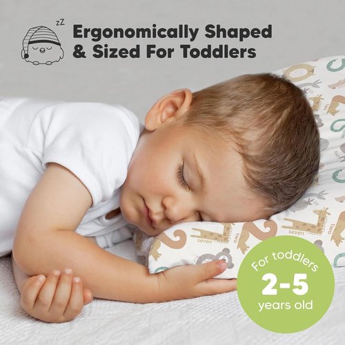 KeaBabies Toddler Pillow - Jumbo 14x20 Soft Organic Cotton | Machine Washable for Travel & Toddler Bed Set