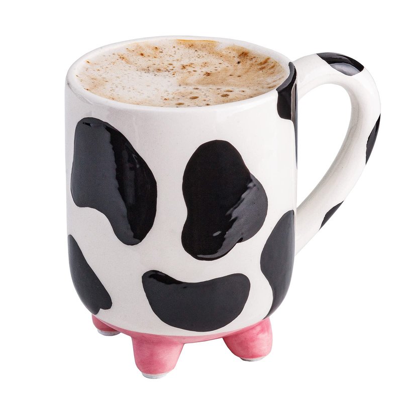SWEETLO Cow Coffee Mug Cow Stuff 15oz Ceramic Cup - Cows Lover Mug with Udders - Cute Print Cups - Weird Milk Mugs with Udders - Gifts for Women - Taza de Vaca Gifts