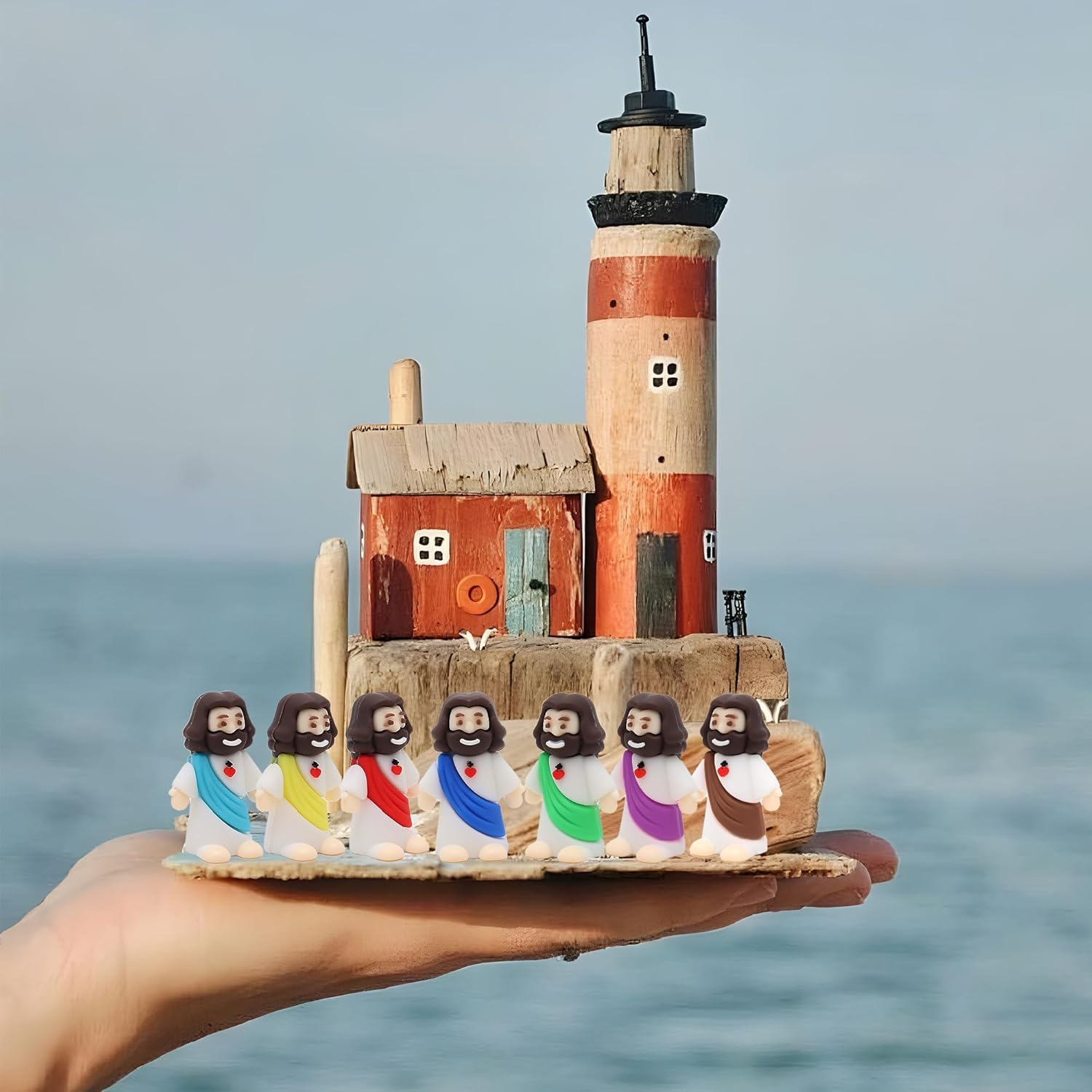 Owurha Mini Jesus Figurines - 100 Pcs Original Design for Religious Parties & Easter Gifts