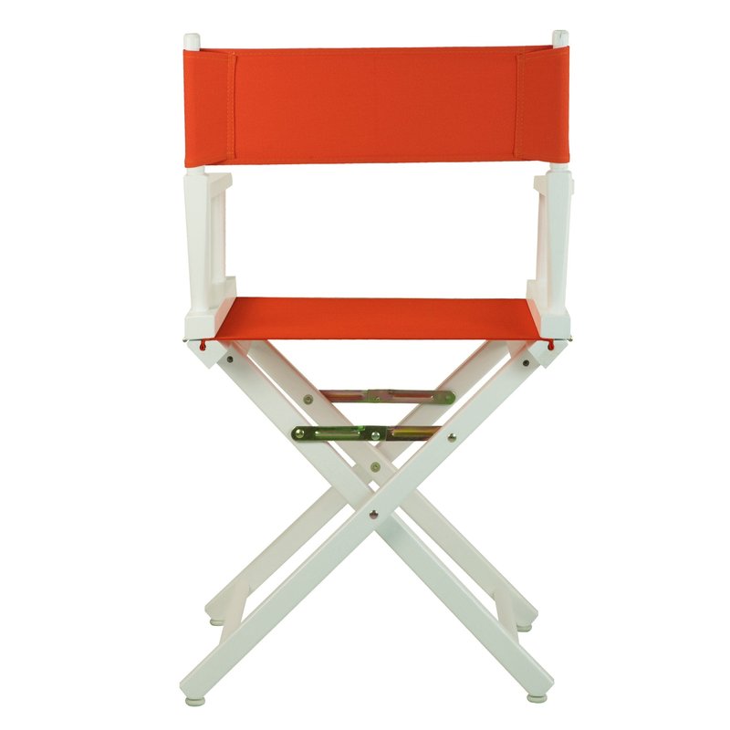 Casual Home 18" Director's Chair White Frame with Orange Canvas
