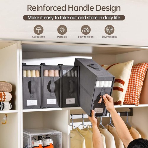 Bed Sheet Organizers by [Brand Name] - 8 Pack Foldable Linen Closet Storage Solutions