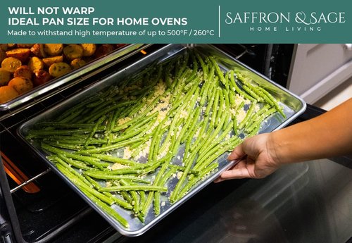 Commercial Quality Cookie Sheet - Aluminum Half Sheet Baking Pan & Stainless Steel Cooling Rack Set 13x18