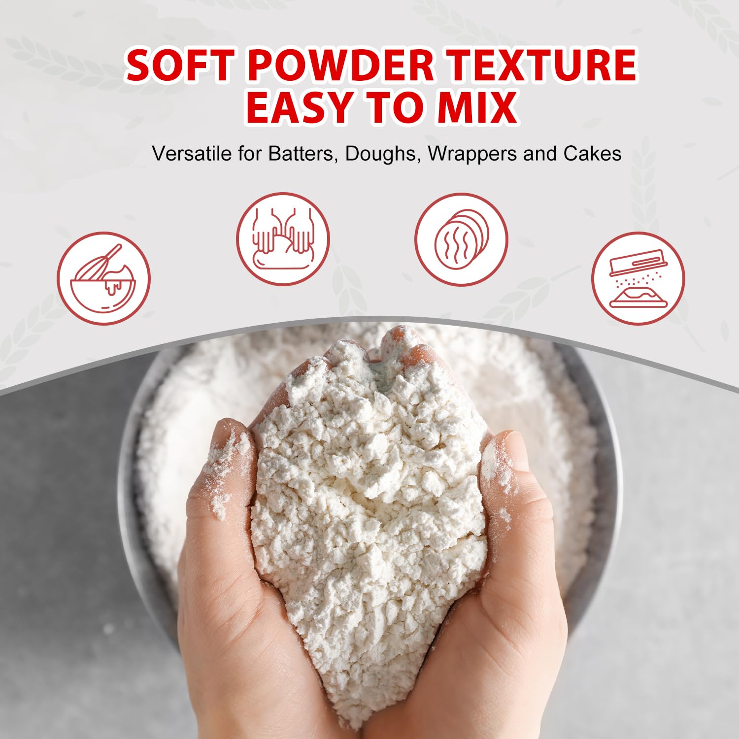 Soeos Rice Flour - All-Natural Gluten-Free Baking Flour | 16 Ounce Resealable Bag for Sourdough