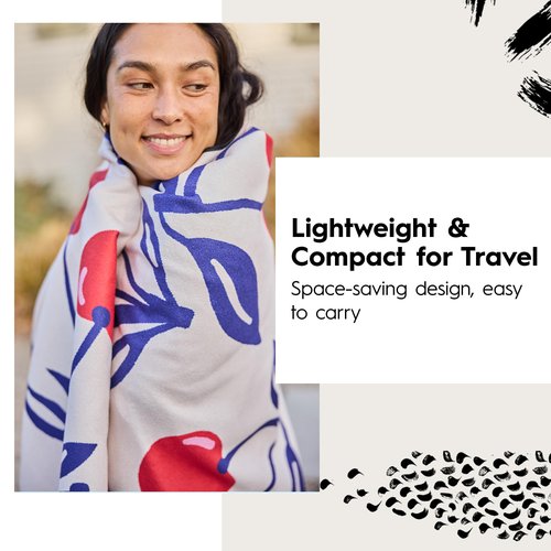 GEOMETRY Micro-Loop Beach Towel – Spring & Summer Collection – Quick-Dry, Sand-Resistant, Ultra-Absorbent Compact Towel for Beach & Travel (Cherry Slush)