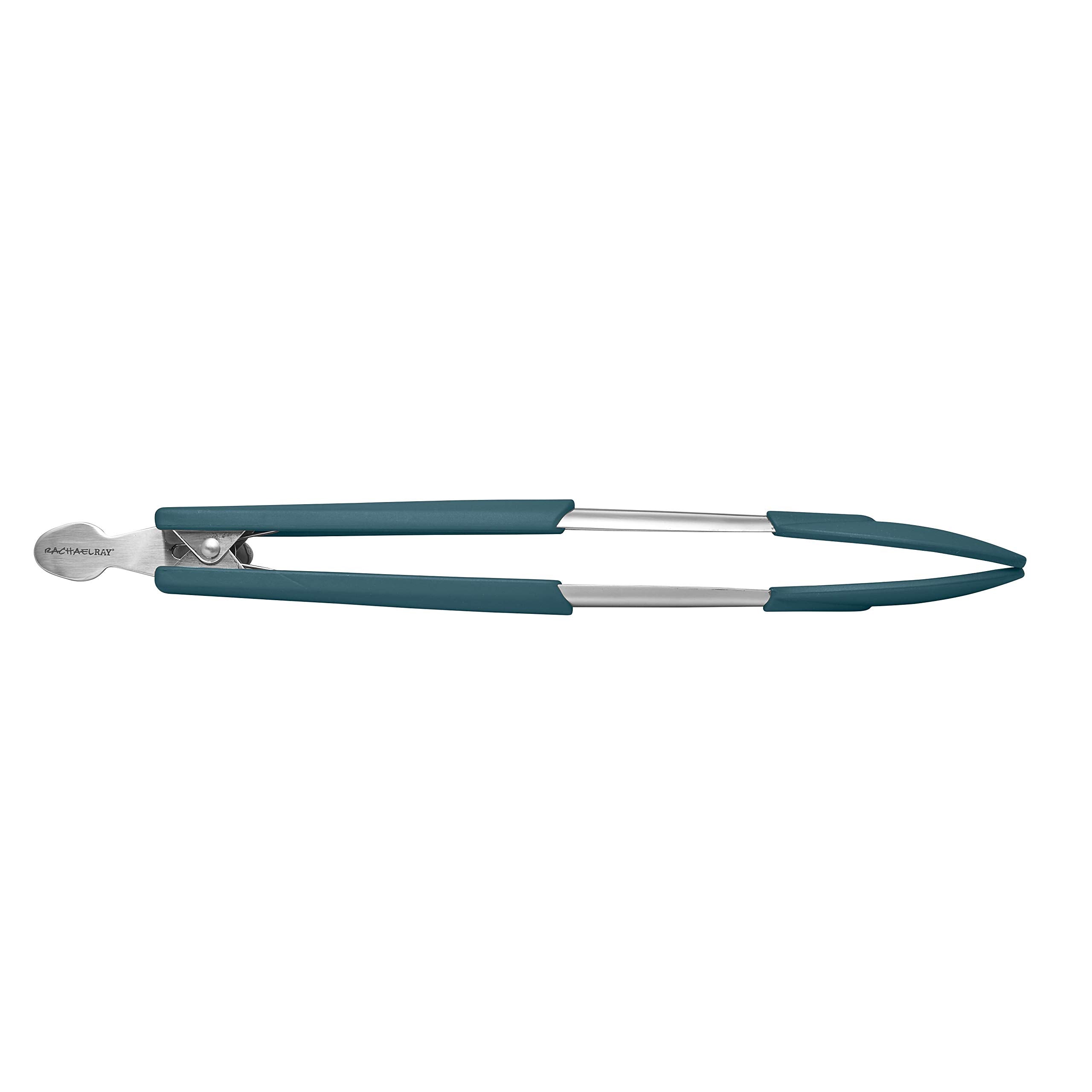 Rachael Ray Lil' Huggers Dishwasher Safe Lazy Locking Cooking Tongs / Salad Serving Tools / Multi Purpose - 2 Piece, Marine Blue