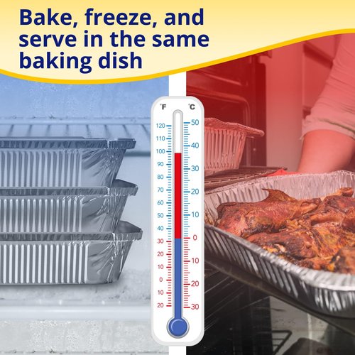 IDL Packaging Half-Size Aluminum Steam Table Pans - Medium, 13" x 11" x 2" (pack of 25) - Disposable Foil Pan for Grilling, Roasting, BBQ, Cooking, Baking, Freezing