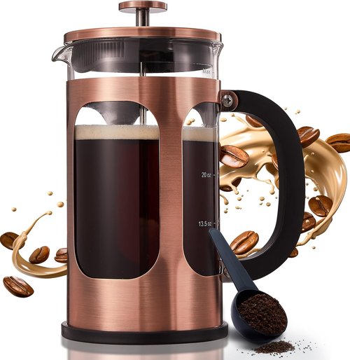 BAYKA French Press Coffee Maker - 34oz Borosilicate Glass & Stainless Steel | Perfect Gift for Coffee Lovers