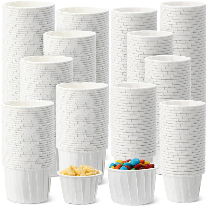 Amyhill 1200 Pack Disposable Paper Medicine Cups Small Condiment Cups for Ketchup Tasting Pills Medicine Food Dessert Portion Containers (1,2 oz)