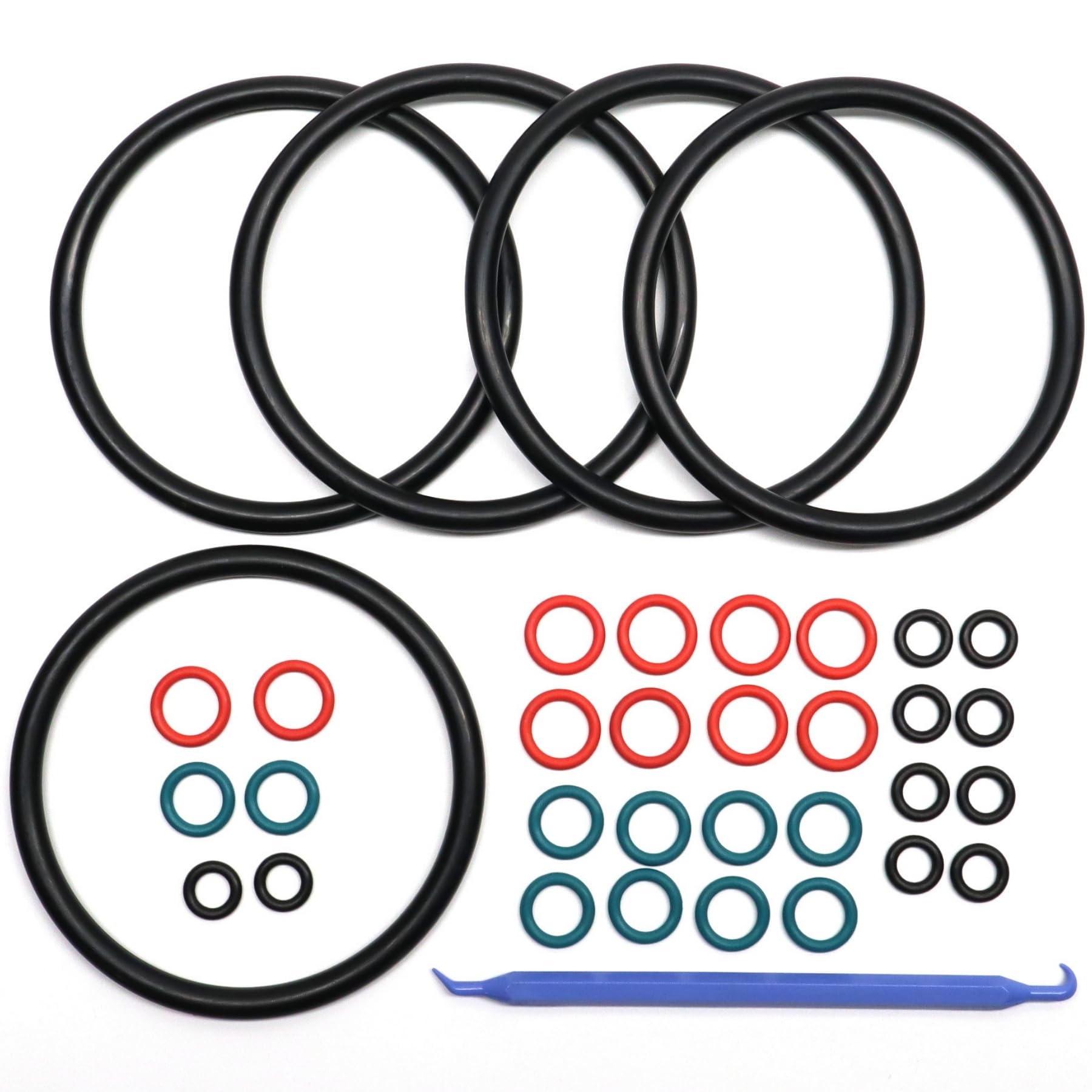 (5 Sets, 36 Piece) Color Coded Gasket Set for Cornelius Home Brew Keg [w/o-Ring Pick] - Universal Kit with Orings for Ball Lock and Pin Lock Style Kegs by Captain O-Ring