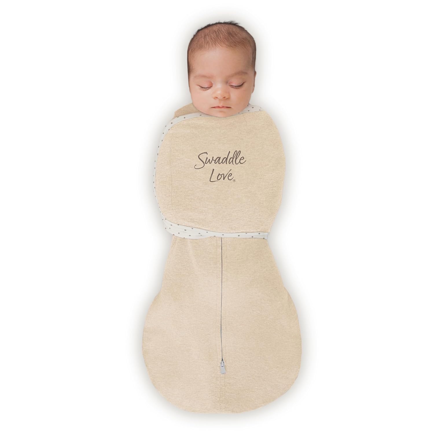 SwaddleDesigns 6-Way Omni Swaddle Sack - Arms Up Design for Newborns | Calms Startle Reflex, Improves Sleep, Small (0-3 Months), Oatmeal