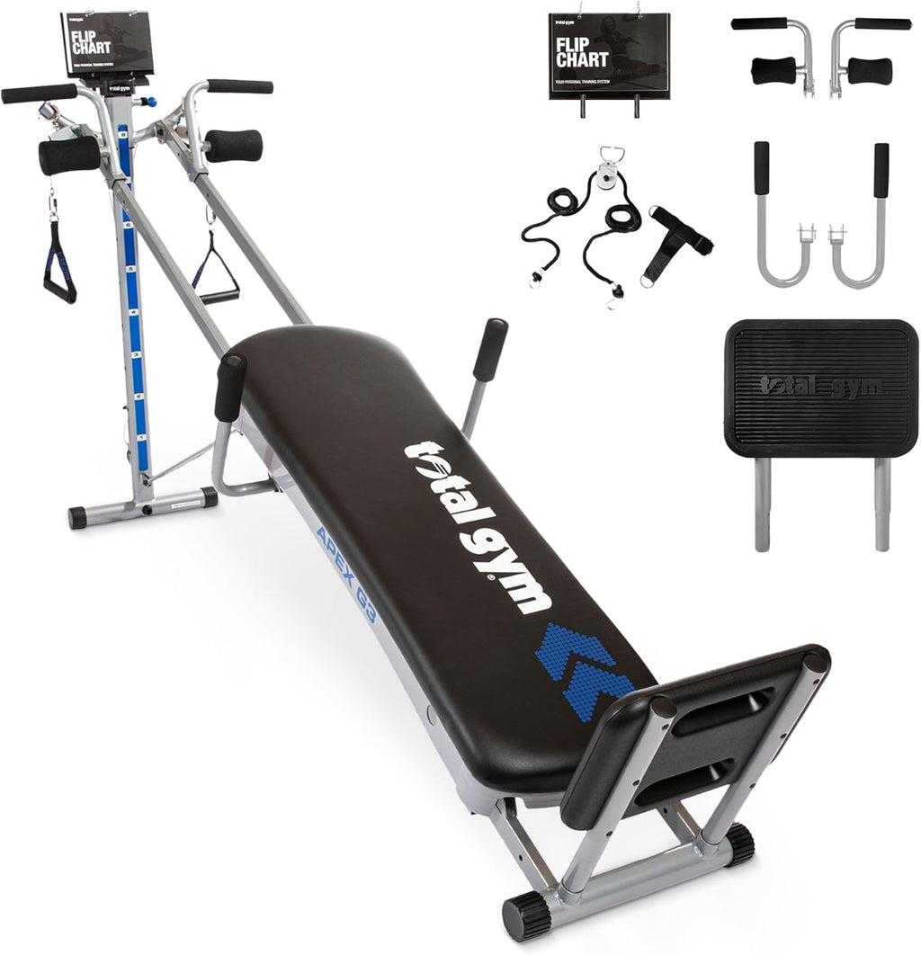 Total Gym Apex G3 - Incline Bodyweight Training Machine with 8 Resistance Levels & Squat Stand