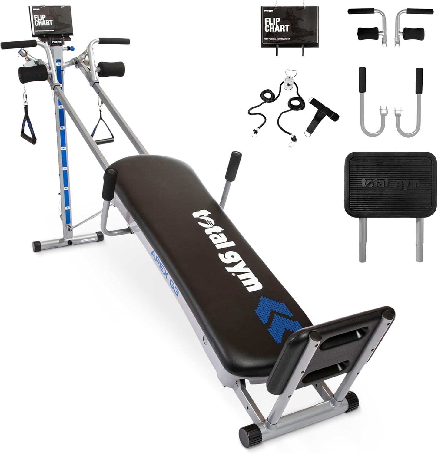Total Gym Apex G3 - Incline Bodyweight Training Machine with 8 Resistance Levels & Squat Stand