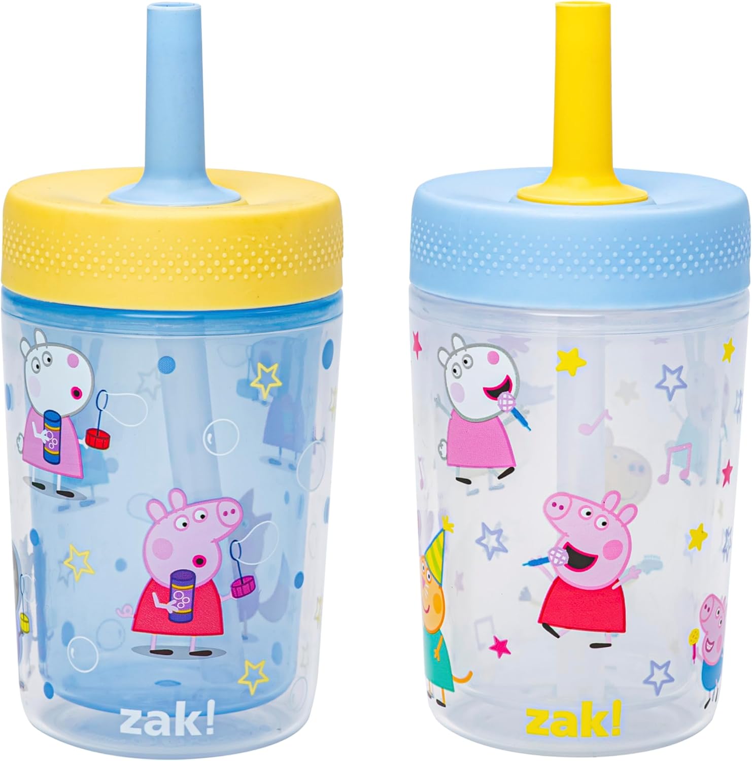 Zak Designs Peppa Pig Toddler Tumblers - 9oz Double Wall Sippy Cups, Leak-Proof Design, 2-Pack