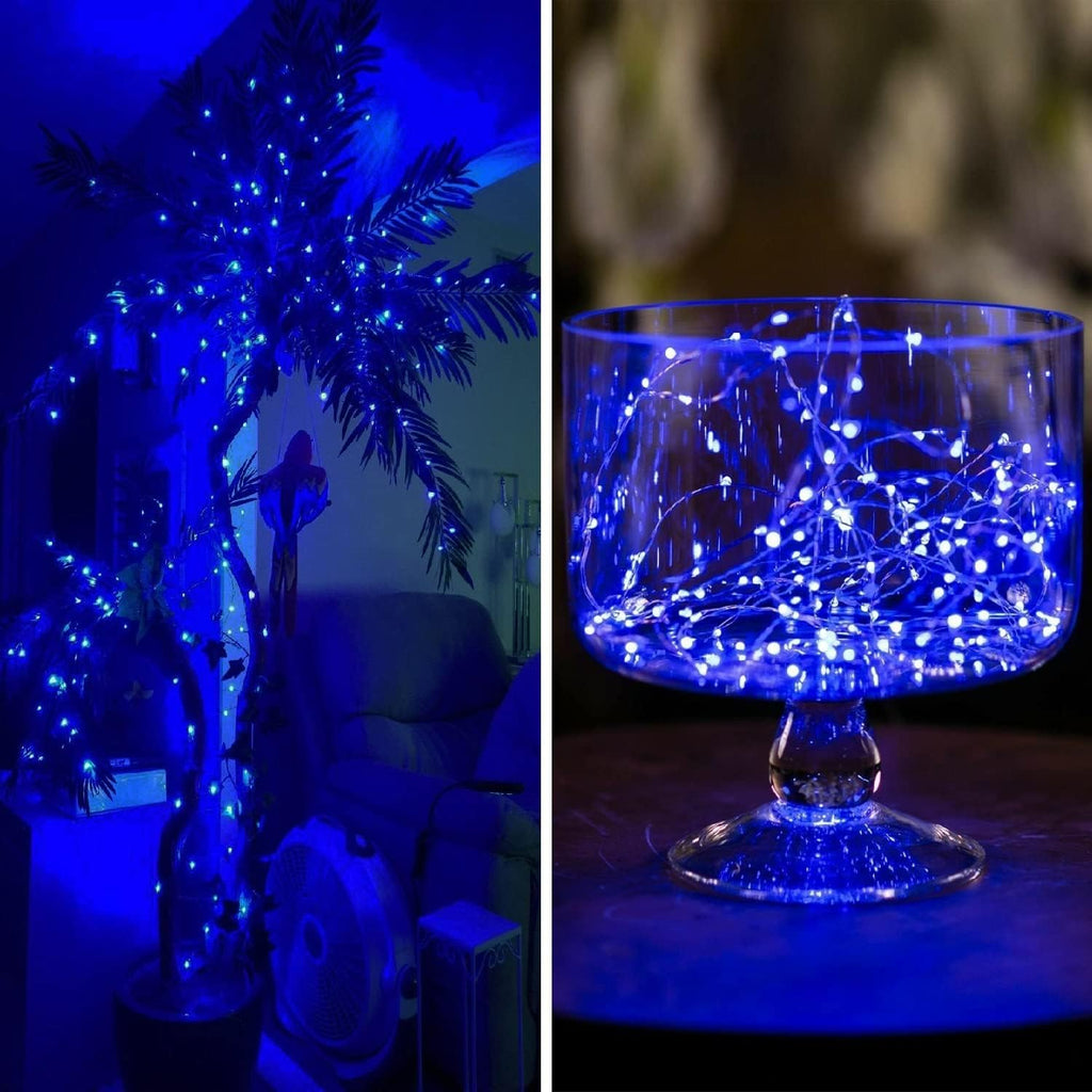 Skiennix 50 LED Christmas Fairy Lights - Waterproof 16FT Battery Operated String Lights | Blue for Indoor & Outdoor Decor