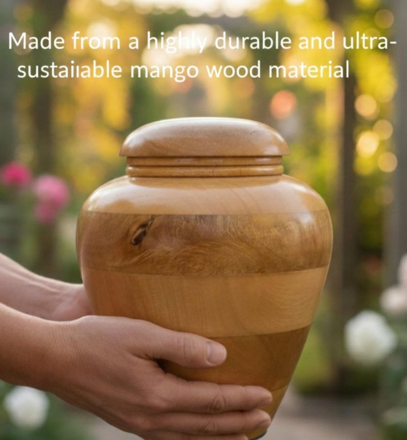 Handcrafted Wooden Urn for Adult Human Ashes with Velvet Bag Cremation Urns -Decorative Urns-Funeral Urns for Human Ashes-Elegant Cremation Urns-Medium Size up to 160 lbs