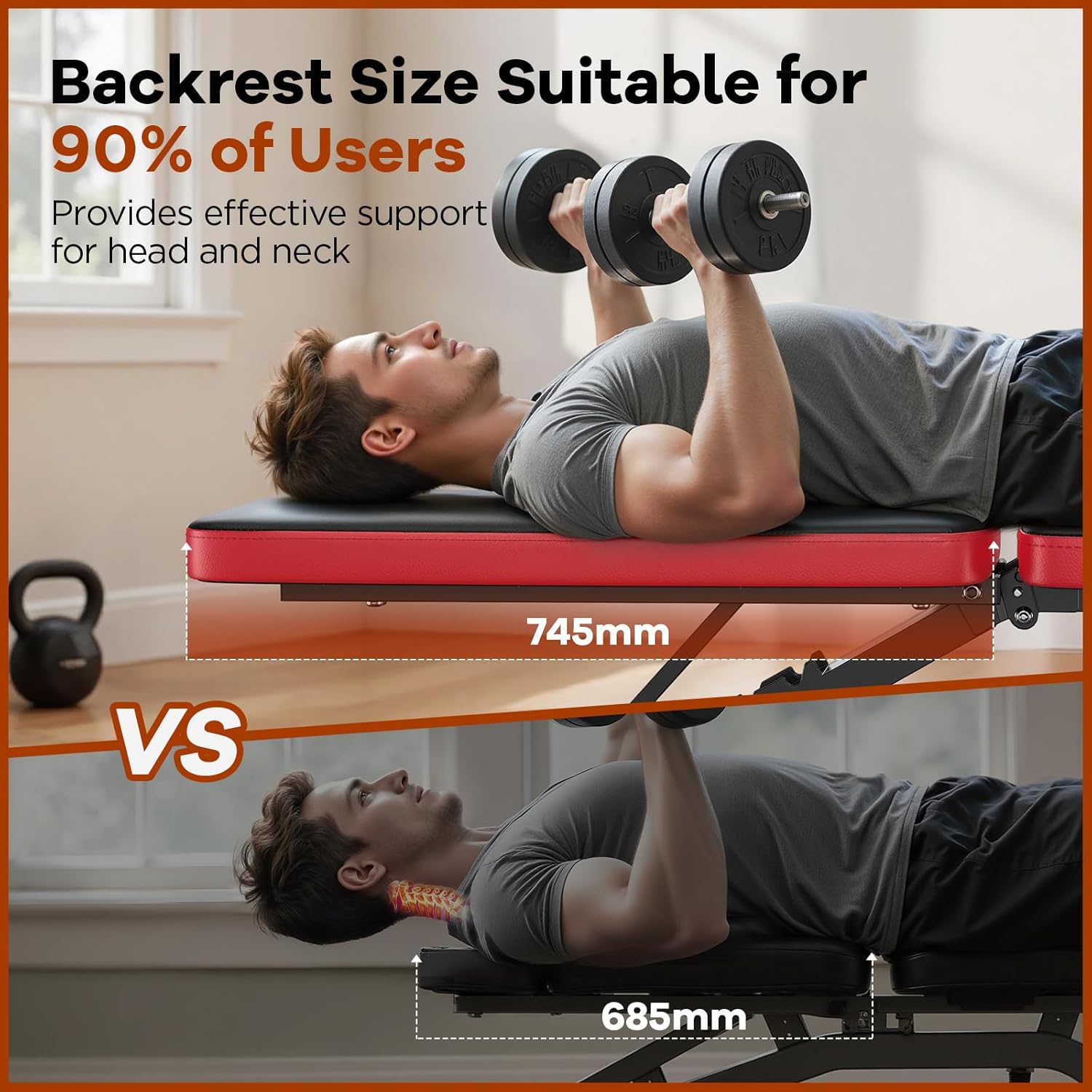 NICEPEOPLE Adjustable Weight Bench - 660LBS Capacity Home Gym Workout Bench | Compact & Foldable Design
