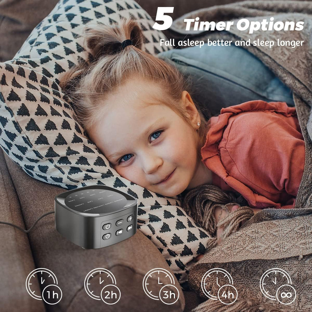 Sleepbox White Noise Sound Machine - 25 Soothing Sounds, 36 Volume Levels, Portable Design for Home & Travel