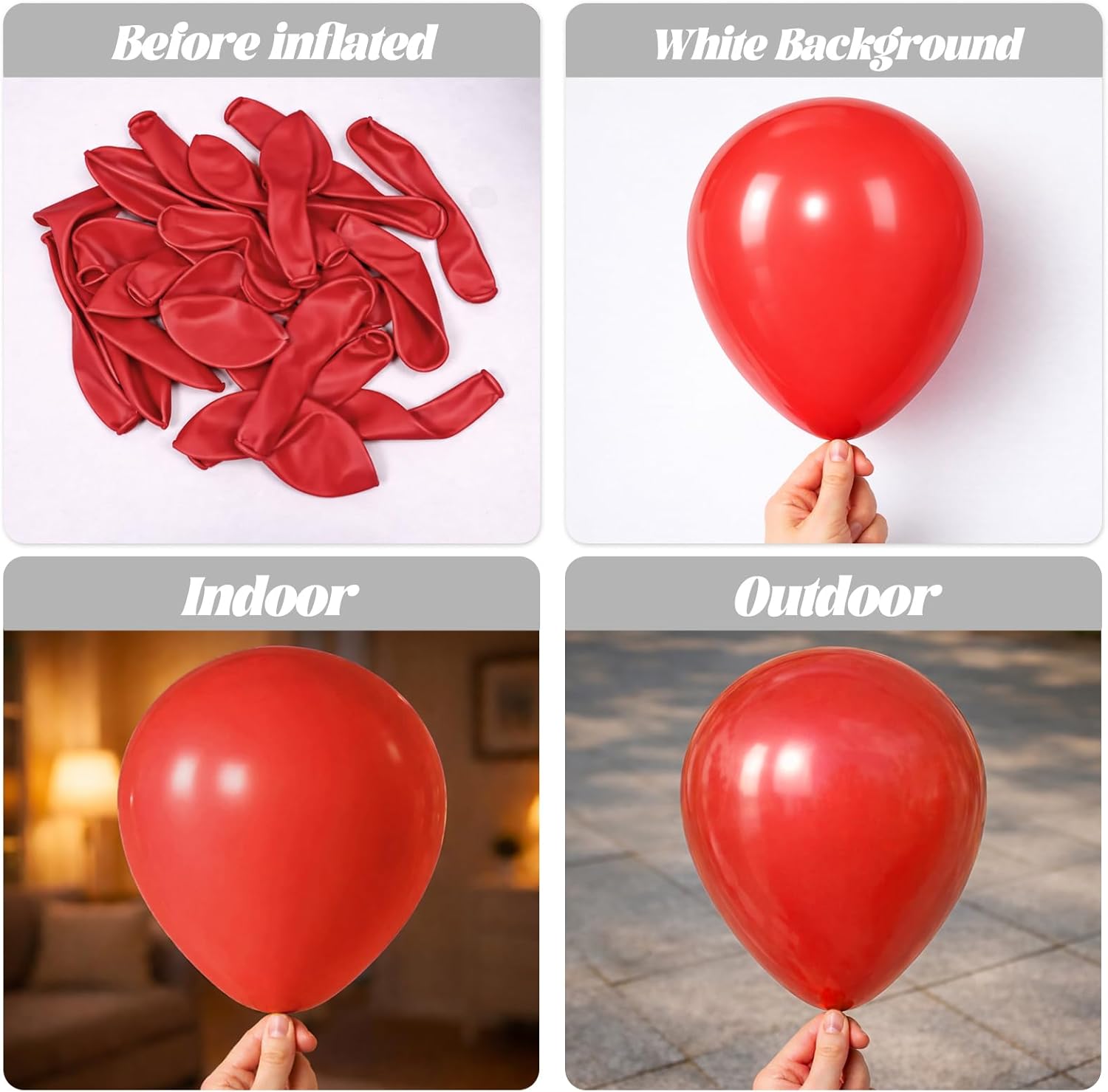 Voircoloria Red Balloon Garland Arch Kit - 90 Pack in Various Sizes for Valentine's Day, Weddings & Parties