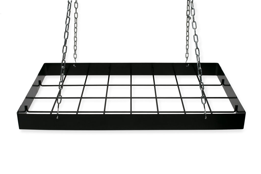 Fox Run Kitchen Pot Hanging Rack, Rectangular Rack with Chains and 6 Hooks