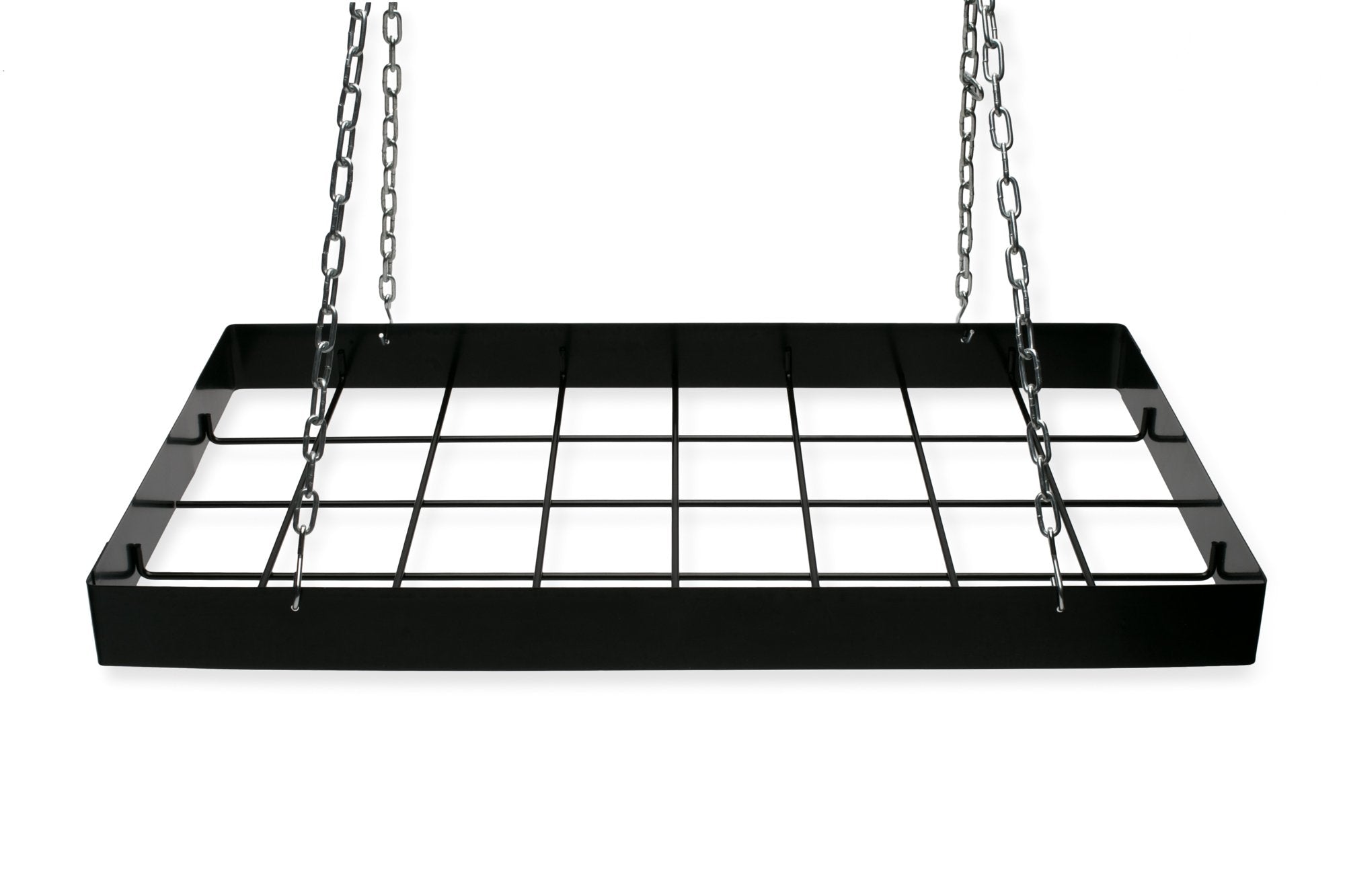 Fox Run Kitchen Pot Hanging Rack, Rectangular Rack with Chains and 6 Hooks