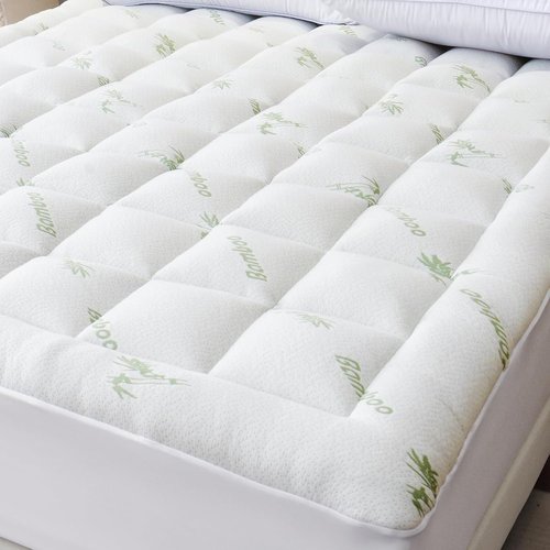 Bioeartha Cooling Mattress Topper Queen - Extra Soft Pillow Top Pad for Back Pain Relief | Breathable Bamboo Viscose, Deep Pocket Fits 8-21 Inch