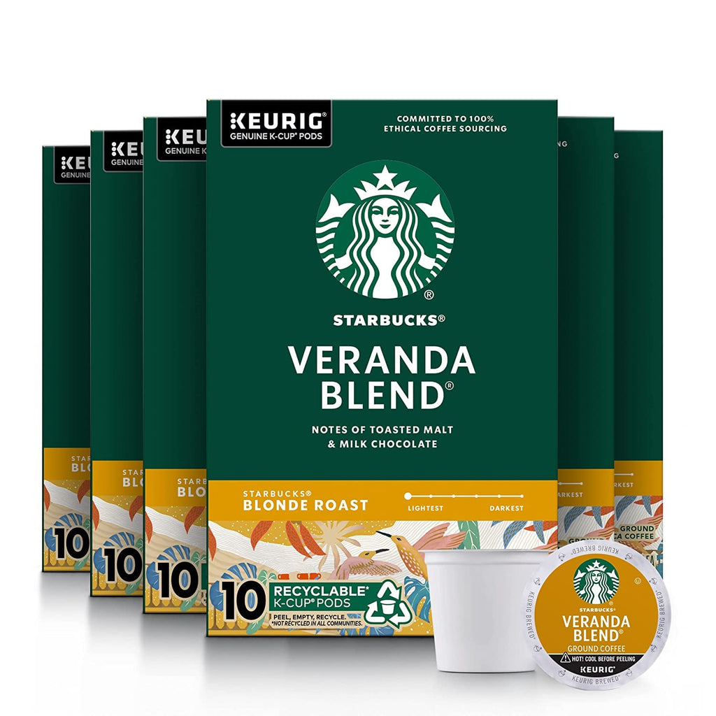 Starbucks K-Cup Pods - Veranda Blend Blonde Roast 100% Arabica Coffee | 60 Pods Total