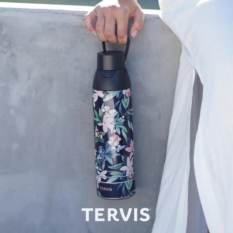 Tervis Venture Water Bottle Kelly Ventura - Summer Garden Made in USA Double Walled Insulated Tumbler Travel Cup Keeps Drinks Cold & Hot, 36oz, Stainless Steel