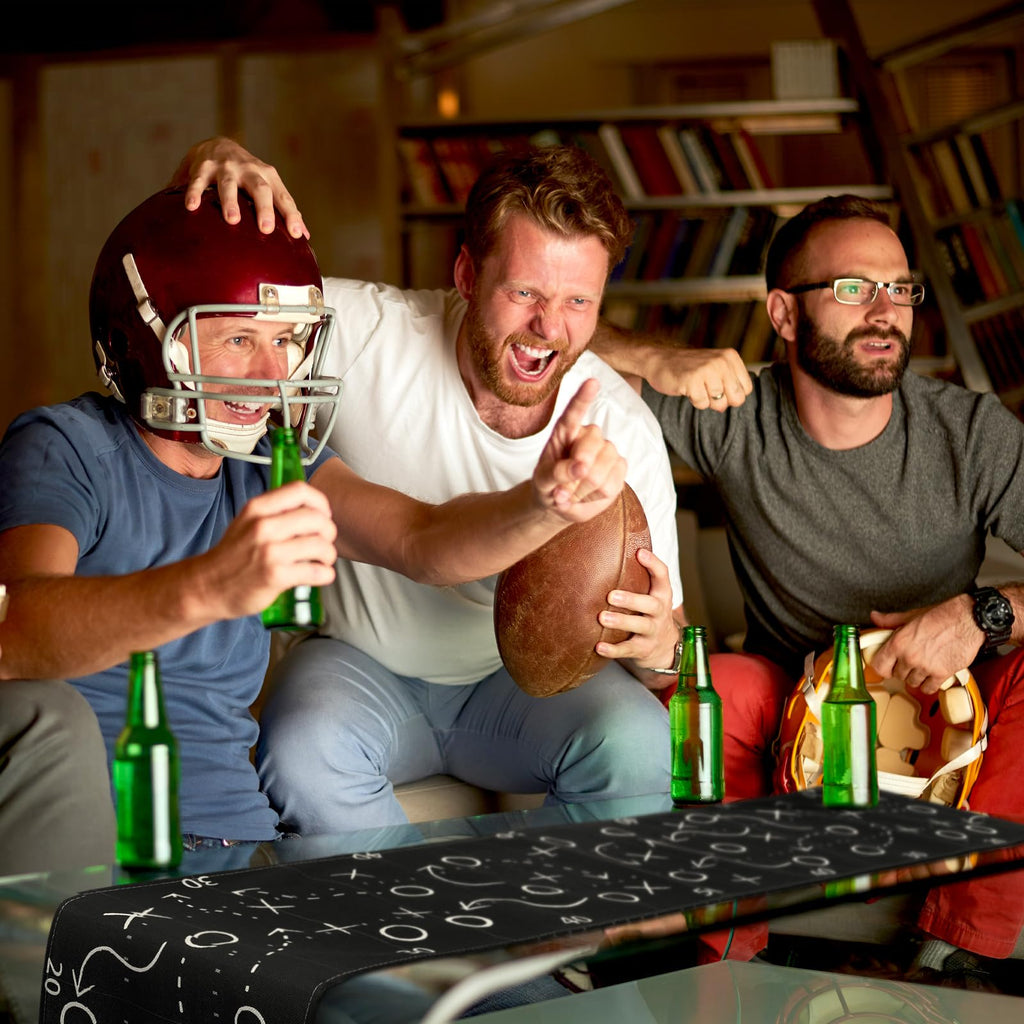 Sliner 4 Pcs Footballs Party Decorations Football Court Table Runner Touchdown Sport Party Kitchen Dining Table Runner for Footballs Themed Sport Game Day Decor 13 x 71 Inch