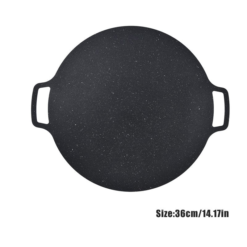 Korean BBQ Grill, Good Insulation Heat Solid Grilling Pan Nonstick for Outdoor Indoor Party for Camping 36CM