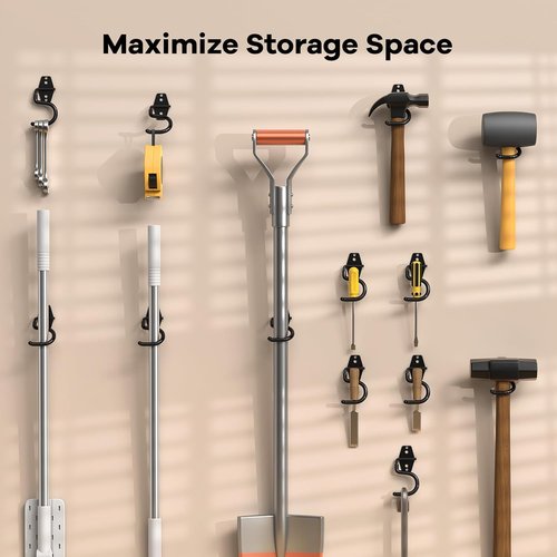 HUPBIPY Heavy-Duty Metal Garage Hooks - 6 Pack S Hooks for Tool Hangers & Storage Organizer