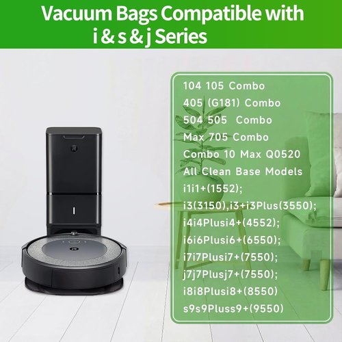 iRobot Roomba Vacuum Bags - 12 Pack Replacement for iRobot Models i7+, i3+, i4+, i6+, i8+ | Automatic Dirt Disposal