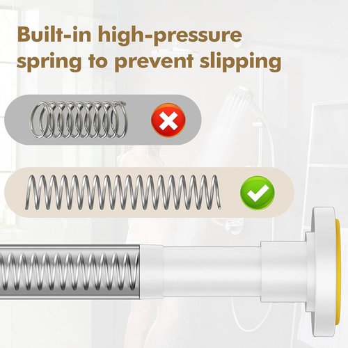 GXOACKJ Shower Curtain Rod - Adjustable 31-80 Inch Spring Tension, No Drilling, Rust-Resistant Stainless Steel
