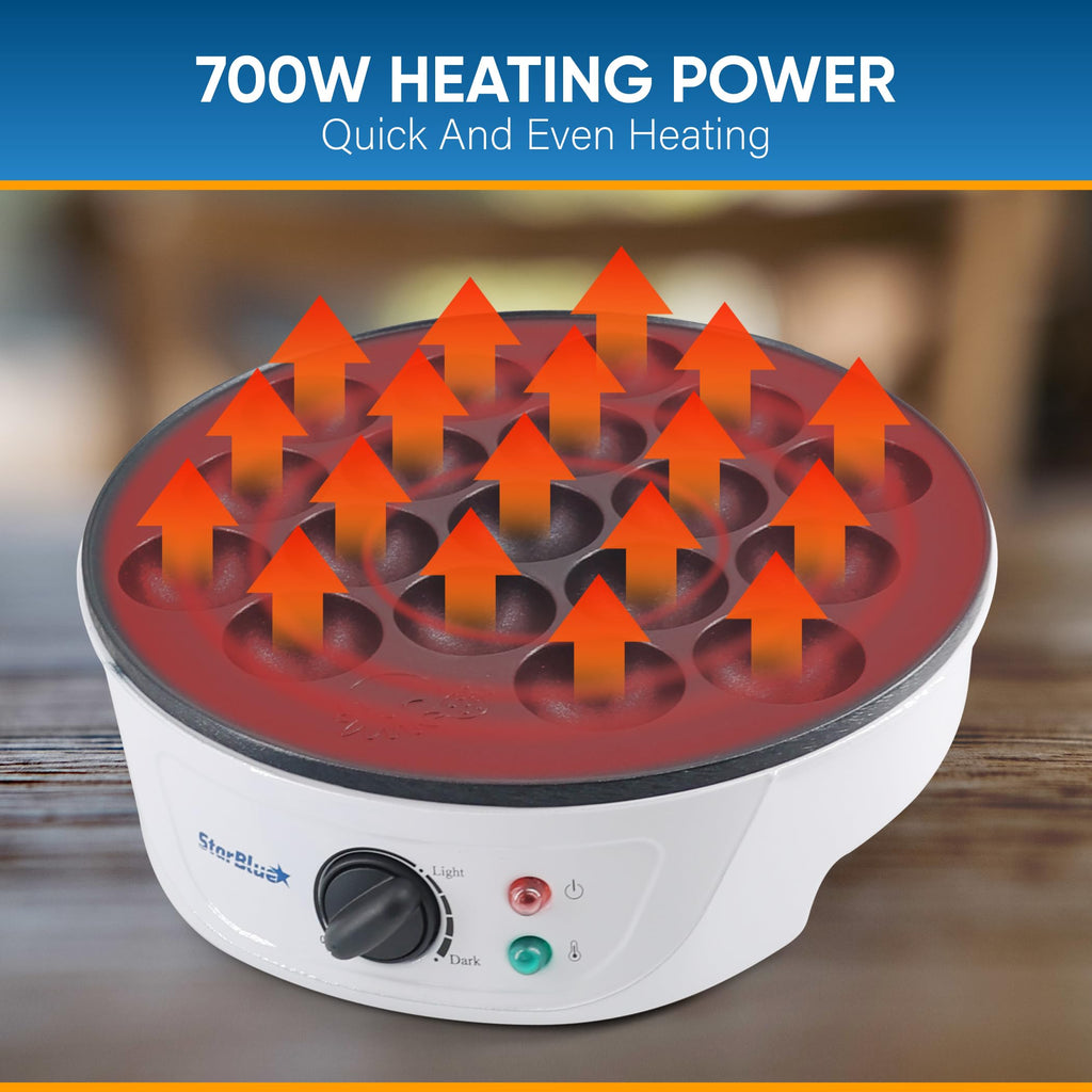 Takoyaki Maker Machine by StarBlue with FREE Takoyaki Picks - Temperature Control 18 Holes Electric Japanese Octopus Balls Pan with Nonstick Surface 120V 60Hz 700W