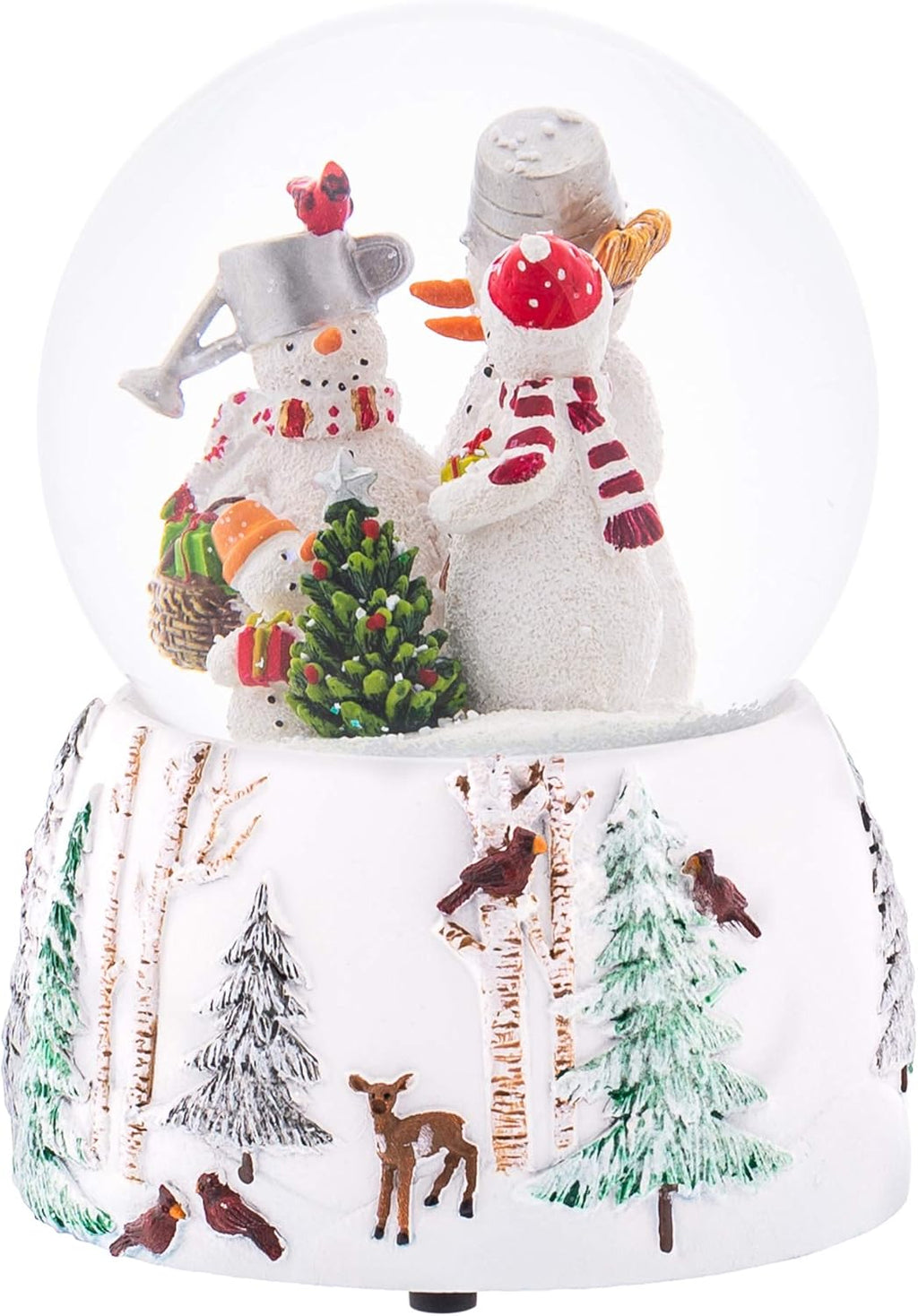 Roman Snowman Family Glitterdome - 5.75" Wind-Up Musical Snow Globe Decor