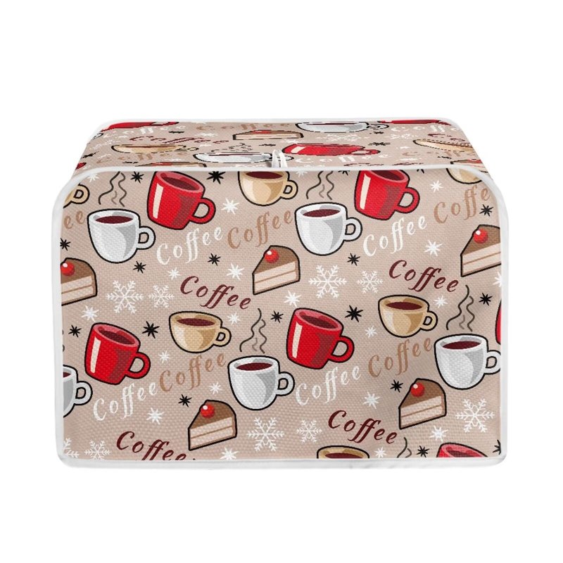 Pzuqiu Coffee Cake Print Kitchen Toaster Cover Dustproof Fingerprint Protection Bread Maker Broiler Accessories Anti-sputterinf Greasy Protection Women Gift