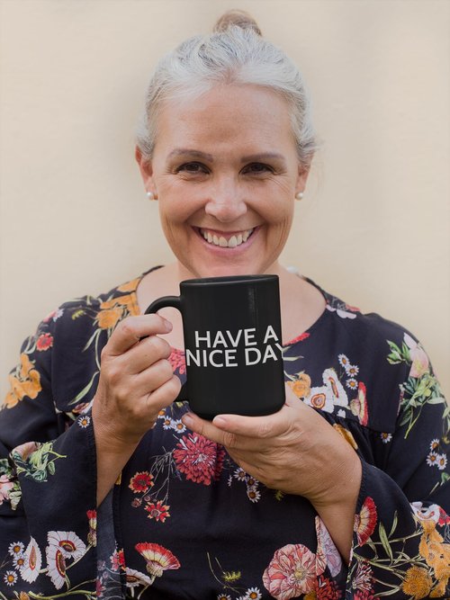 Funny Coffee Mug for Men and Women - Have A Nice Day Mug Middle Finger Bottom Cup | Funny White Elephant Gag Gifts for Adults Inappropriate - Novelty Coffee Mugs Cups, Work Mugs, Office Gift (15 oz)